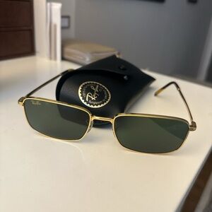 Ray-Ban Gold Frame Sunglasses with Black Case